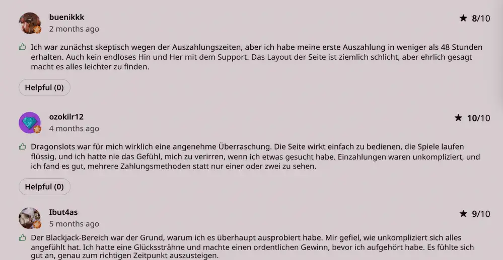 AskGamblers-Kommentare zu Dragon Money
